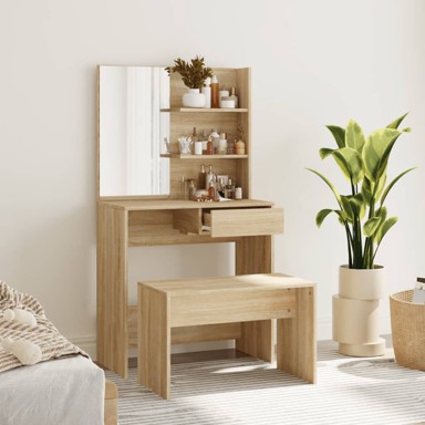 Set toaletni stolić boja hrasta hrasta 74,5x40x141 cm