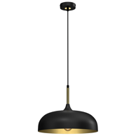 Viseća lampa Lincoln, 1xE27, 35cm, crno/zlatna