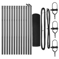 Zavarena ograda s 13 stupova, 0.6x25 m, čelik, siva  