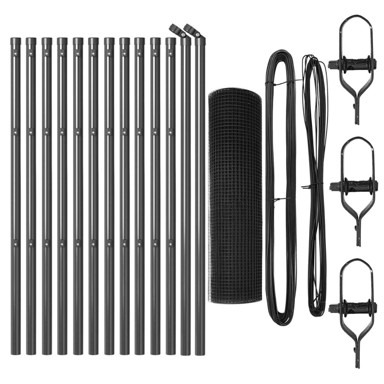 Zavarena ograda s 13 stupova, 0.6x25 m, čelik, siva