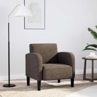 Sofa fotelja s naslonima za ruke tamnosiva 54 cm umjetna koža