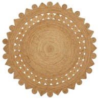 Tepih, promjer Ø 180 cm, juta, smeđa