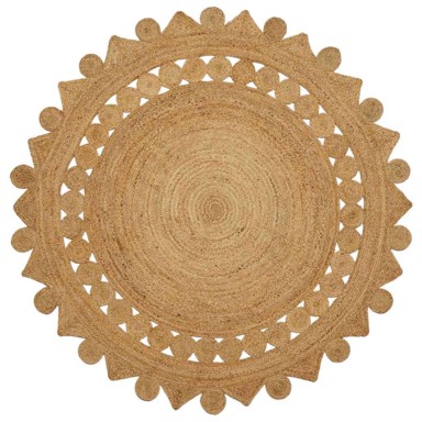 Tepih, promjer Ø 180 cm, juta, smeđa