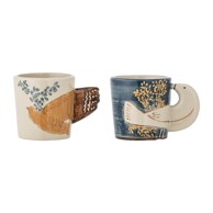 BLOOMINGVILLE Plave/krem šalice u setu 2 kom za espresso od kamenine 55 ml Hezha 