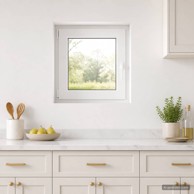 RISOR podrumski prozor PVC 55 x 55 cm, bijeli iznutra