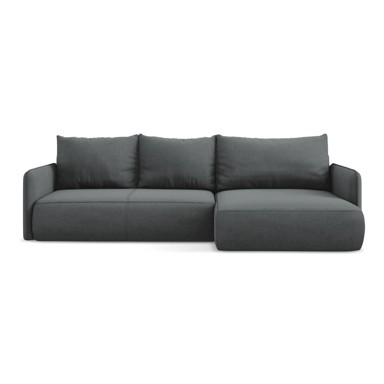 MAKAMII Siva sklopiva/s prostorom za odlaganje kutna garnitura (s desnim kutom) Nanea, 240x148x86 cm