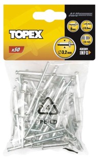 TOPEX Zakovica T 43E301, aluminijska, 3,2 x 8 mm, 50 kom