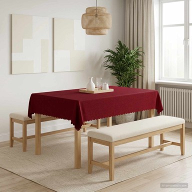 Tkanina za stol 5 kom. 110 x 140 cm, pravokutna, vinsko crvena