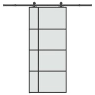 Klizna vrata s priborom od ESG stakla i aluminija mat 90x205 cm