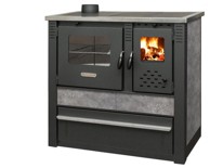 PORTOSS Peć na drva s pećnicom Pro Panonia, 10,54kW, siva, lijevi