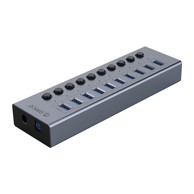 ORICO USB hub BT2U3-10AB, 10× USB-A 3.0, s prekidačima, siva