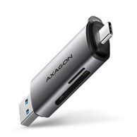 AXAGON Čitač kartica CRE-SAC, USB 3.2 Gen1 Type C + Type A, SD, microSD