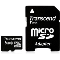 TRANSCEND Memorijska kartica microSDHC 8GB Class 10 + adapter, crna