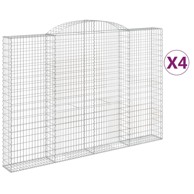 Lučne gabionske košare 4 kom 300 x 30 x 200/220 cm pocinčano željezo