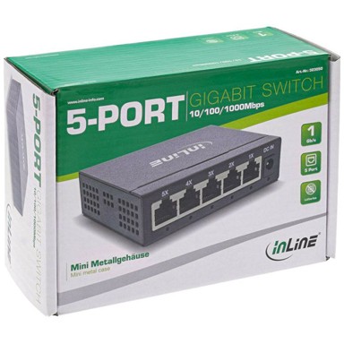 INLINE Switch Gigabit Network, 5-Port, 1 Gbit/s, bez ventilatora 32305O