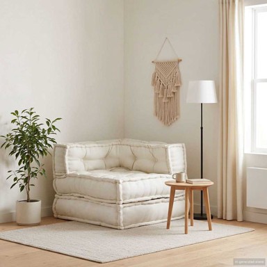 Modularna sofa, 70 x 70 x 54 cm, tkanina, krem