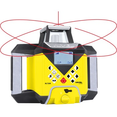 NIVEL SYSTEM NL720R Digitalni rotacijski laser, domet 700 m + letva LS-24 + stativ SJJ1