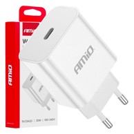 AMIO USB-C PD mrežni punjač, 20 W, bijela