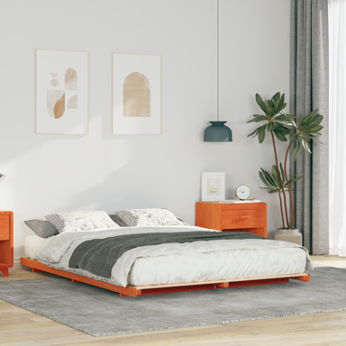 Krevet s daskama, 140x210 cm, smeđi