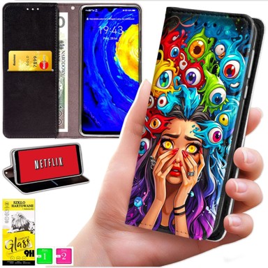 BLUEMOON Futrola tipa novčanik za Oppo Reno 15F / 15F FS - maska s otiskom + staklo 9H