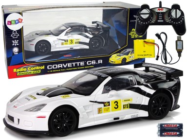 Auto na daljinsko upravljanje Corvette C6.R, bijeli, R/C, 1:18