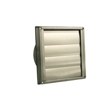 Ventilacijska rešetka nehrđajući čelik 155155 mm/FI 100 mm s klapnama
