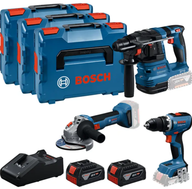 BOSCH PROFESSIONAL Set akumulatorskih alata GBH 18V-22 + GSR 18V-65 + GWS 18V-8, 2 x 5.0 Ah