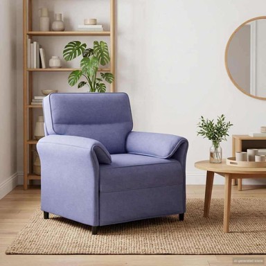 Sofa, 1-sjed, 70 cm, 100% poliester, metalna konstrukcija, MDF, šperploča, traper plava