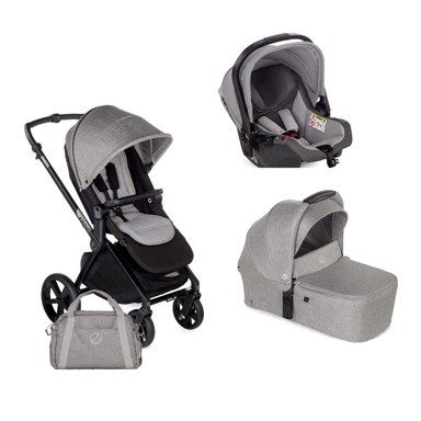 JANE Dječja kolica Muum 4, 3u1, siva