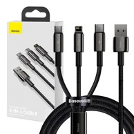 BASEUS Kabel, Superior Series, 3u1, USB na micro USB / USB-C / Lightning, 3.5A, 1.2m 