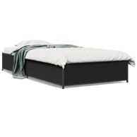 Okvir za krevet crni 75 x 190 cm od konstruirano drvo i metal