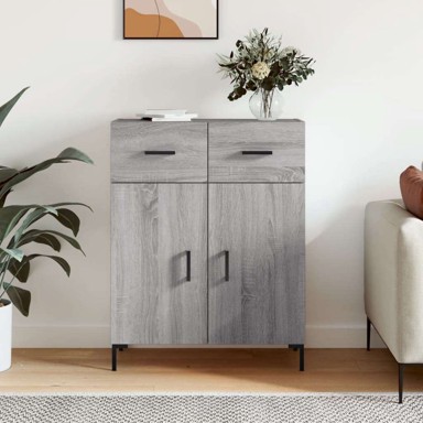 Komoda, 69,5 x 34 x 90 cm, konstruirano drvo, sivi hrast sonoma