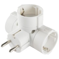 HOME Razdjelnik, 3 x schuko utičnice, T oblik, strujni, bijeli