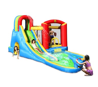 HAPPY HOP Vodeni tobogan Water fun s bazenom, višebojni