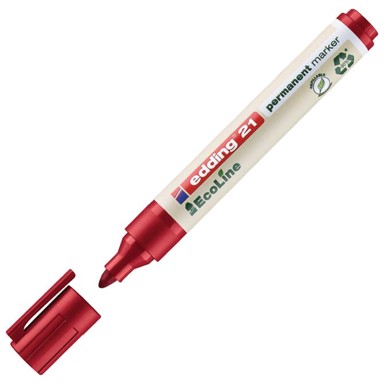 EDDING Marker permanentni 1,5-3mm okrugli vrh EcoLine 21 crveni