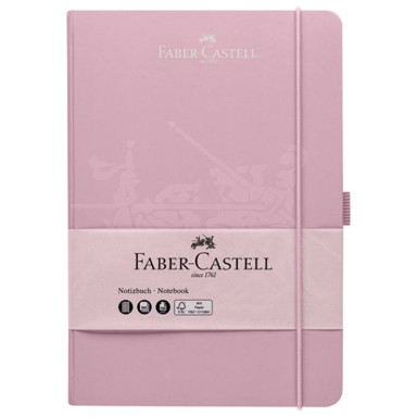 FABER-CASTELL Notes, 14,5 x 21 cm, karo, 96 listova, 100 g, s gumicom, rozi