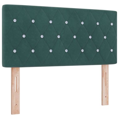 Naslon za glavu s kristalnim gumbima, 100 cm, baršun, zelena