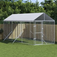 Vanjski kavez za pse s krovom srebrni 2x6x2,5 m pocinčani čelik