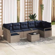 Set sofa 8 kom, poliratan, siva