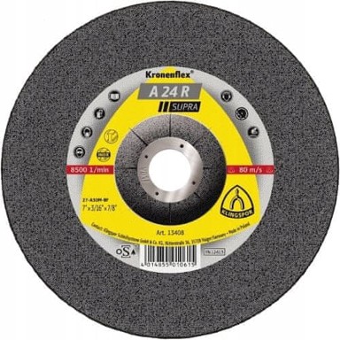 KLINGSPOR Brusna ploča A24R Supra, 125 x 6 x 22 mm, za čelik i nehrđajući čelik
