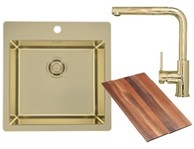 ALVEUS Set sudoper PURE 30 i slavina ZEOS-P Gold