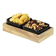 WENKO Crne keramičke zdjele za posluživanje u setu od 2 s pladnjem Elo 