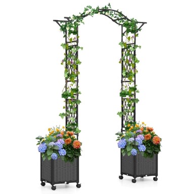 NORTHIX Vrtni luk sa samonavodnjavajućim žardinjerama, metal i PP, 250 cm