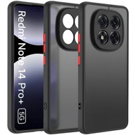 Silikonska maskica za Xiaomi Redmi Note 14 Pro+ 5G, sa zaštitom za kameru, prozirna, crna