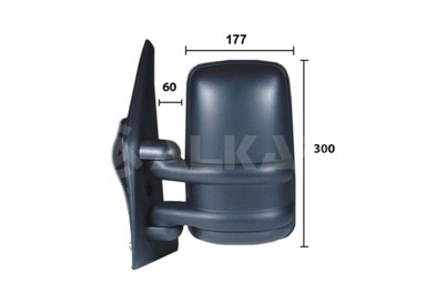ALKAR Retrovizor Renault Master 98-10, lijevi, -03, manualni, kratki, Movano OE