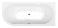 POLYSAN Masažna kada, Attraction hydro-air, 175x80 cm, asimetrična, kromirana, bijela