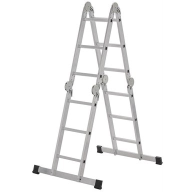 DRABEST Multifunkcionalne aluminijske ljestve, 4x3 gazišta, s platformom