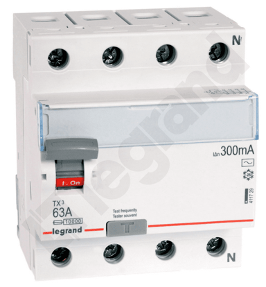 LEGRAND 4P diferencijalni prekidač 63A 0.3A tip AC P304 TX3