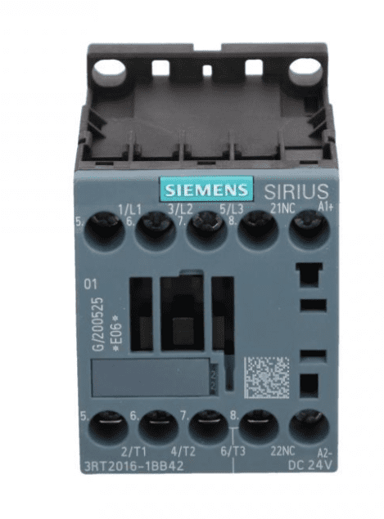 SIEMENS Kontaktor napajanja 9 A 3P 24 V DC 0Z 1R S00 3RT2016-1BB42