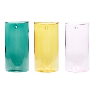 HÜBSCH Set od 3 vaze staklene ručno izrađene, visina 19 cm Popsicle